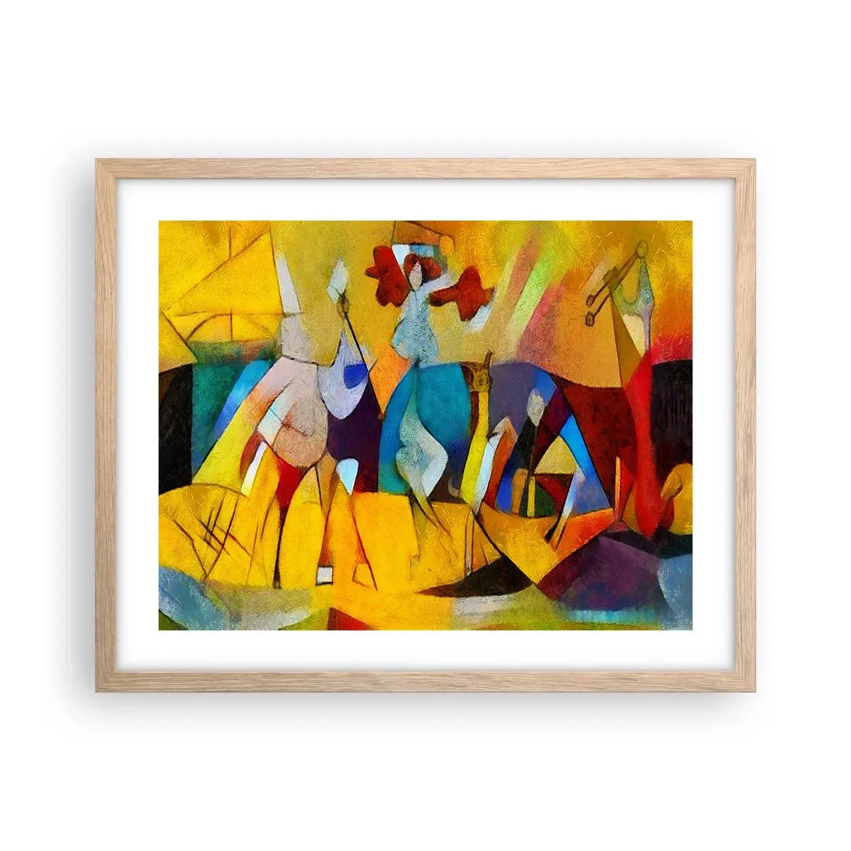 Poster in light oak frame - Sun -Life - Happiness - 50x40 cm