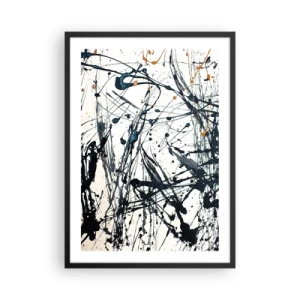 Poster in black frame - Expressive abstraction in the style of gestural painting - 50x70cm - Expressionist Abstract - Modern wall decoration for the living room and bedroom ARTTOR