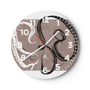 Wall clock - Clock on glass - Composition -In Search of Completeness - 40x40 cm