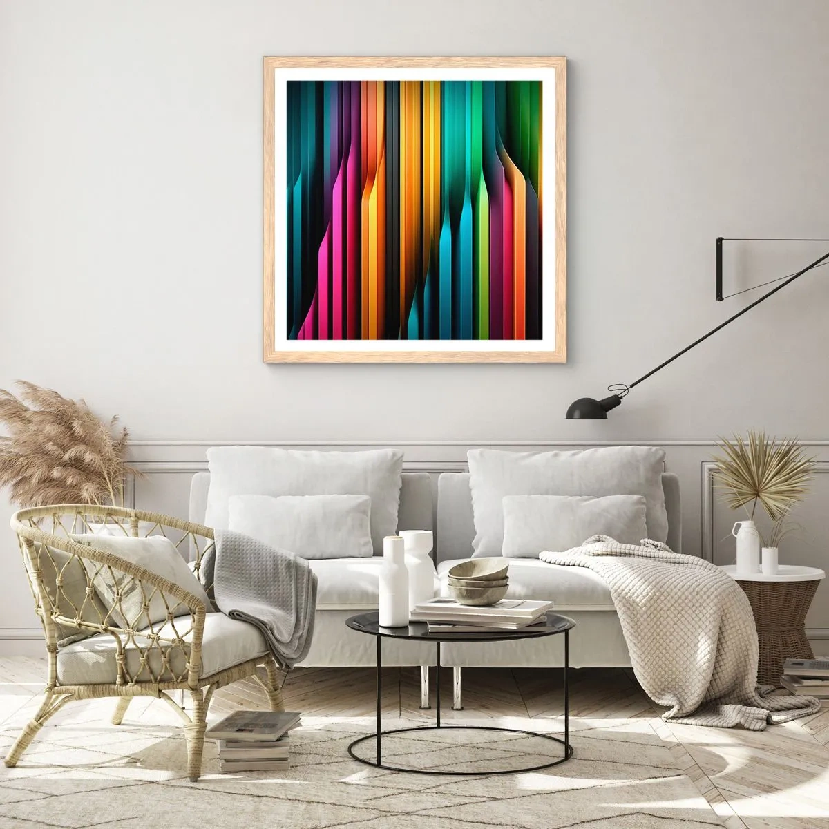 Poster in light oak frame - Light Organs - 60x60 cm