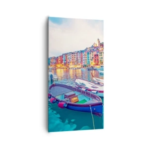 Canvas picture - Colourful Evening in a Port - 65x120 cm