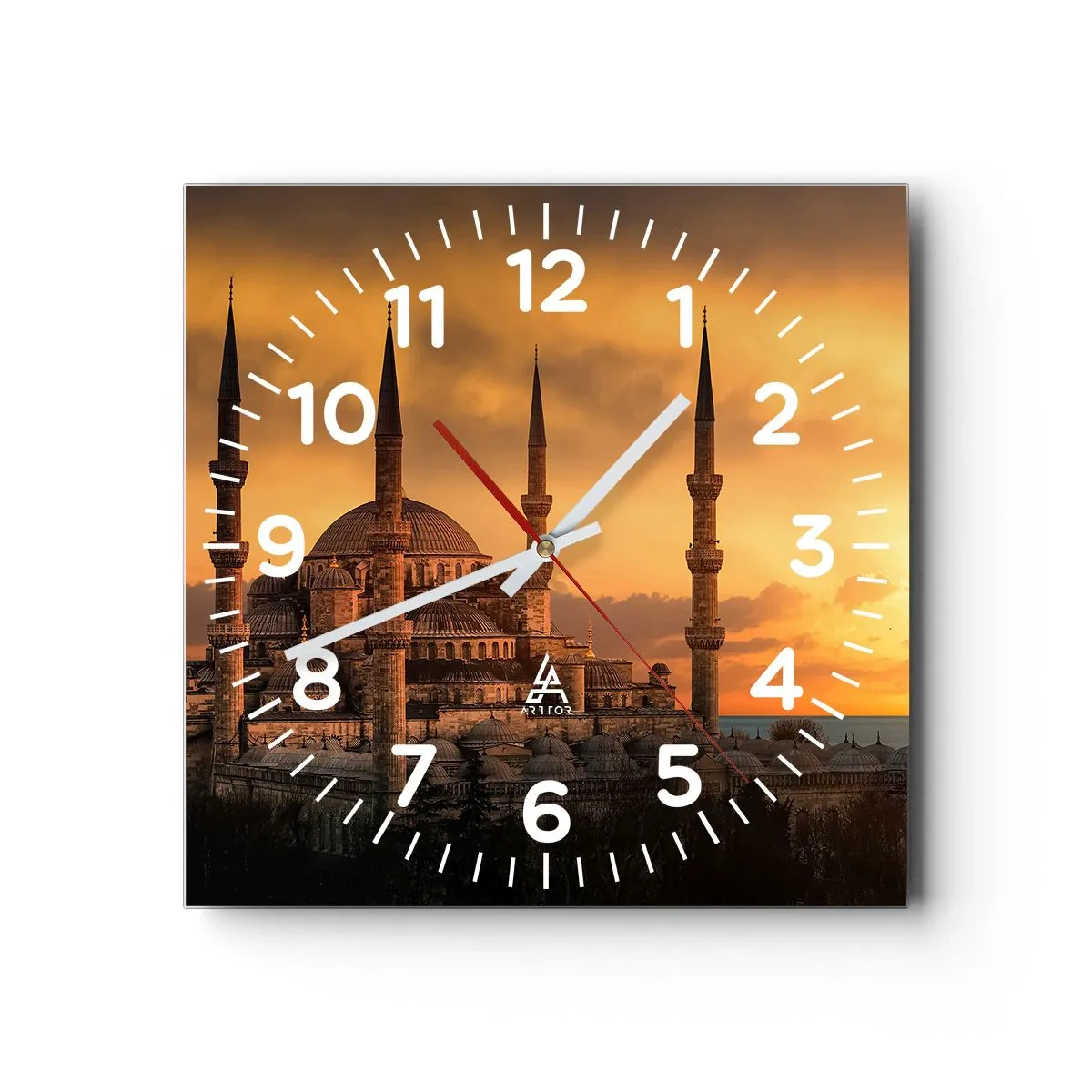 Wall clock - Clock on glass - God Is Great - 40x40 cm