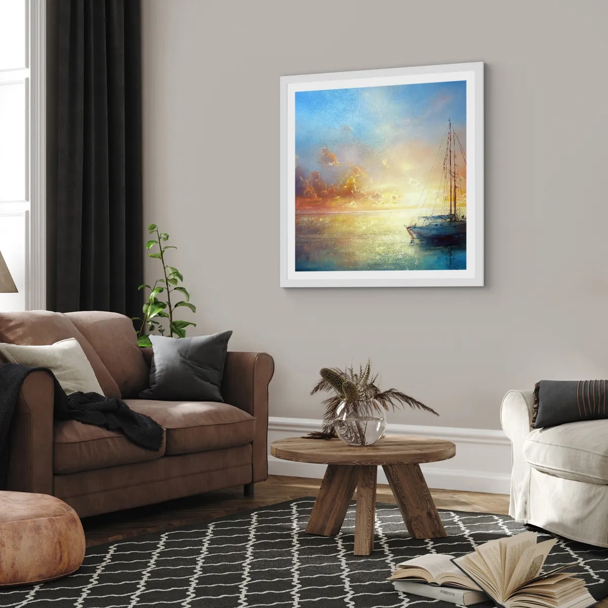 Poster in white frmae - In a Golden Bay - 50x50 cm