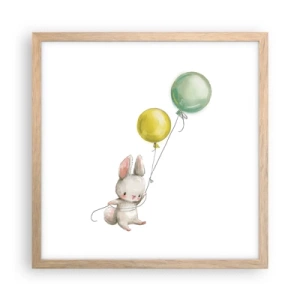 Poster in light oak frame - I Will Fly Too! - 40x40 cm
