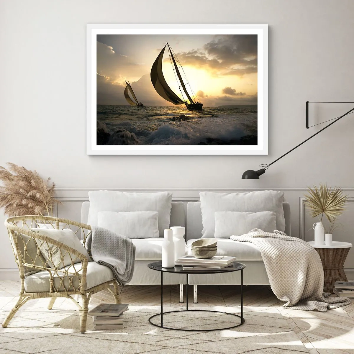 Poster in white frmae - With and against the Wind - 100x70 cm