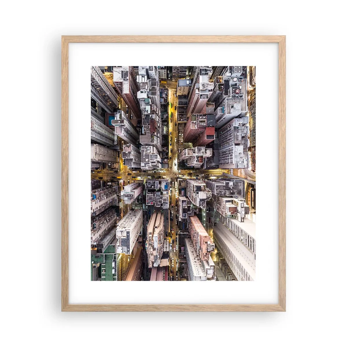 Poster in light oak frame - Greetings from Hong Kong - 40x50 cm
