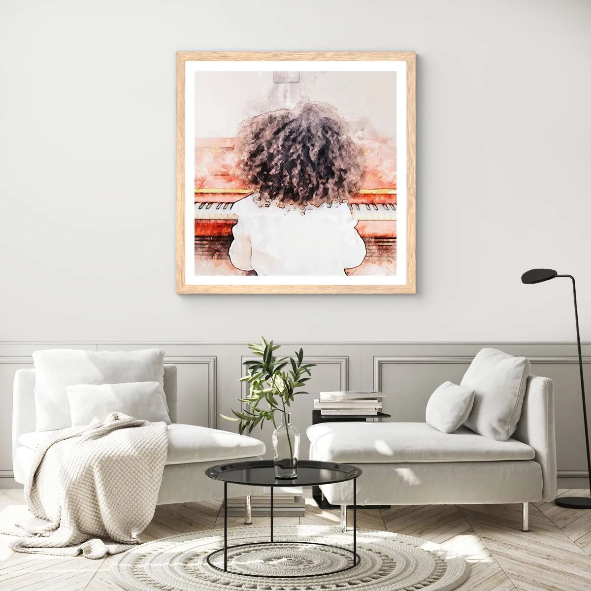 Poster in light oak frame - In a New World - 60x60 cm