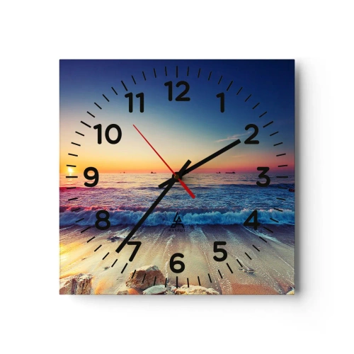 Wall clock - Clock on glass - What Is behind the Horizon? - 40x40 cm