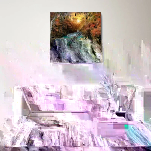 Wall clock - Clock on glass - Hidden Forest Treasure - 40x40 cm