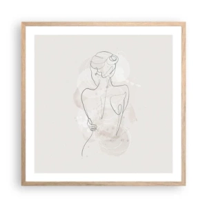 Poster in light oak frame - Like a Sensitive Instrument - 60x60 cm