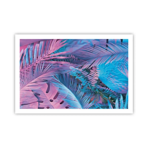 Poster - Tropics in Pink and Blue - 91x61 cm