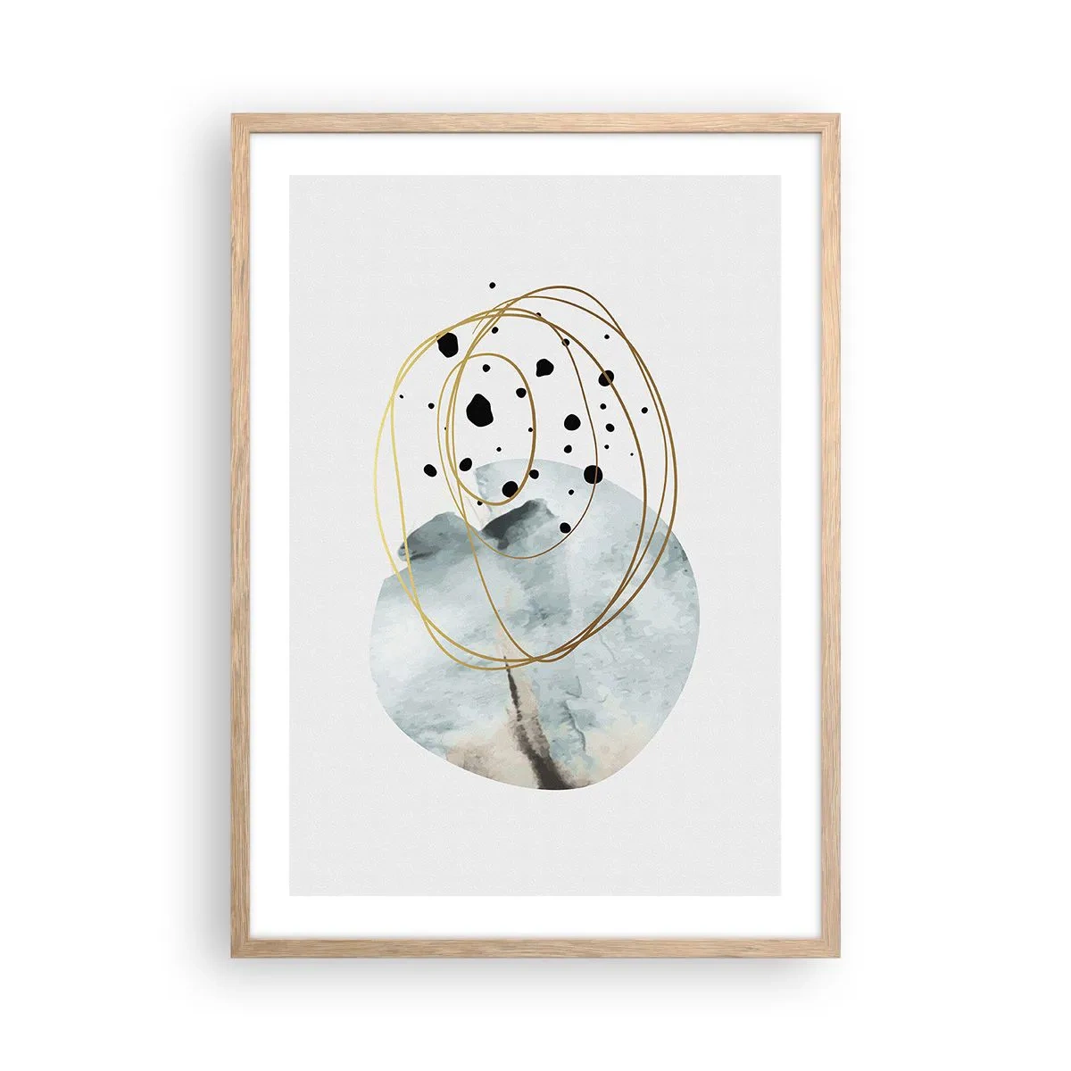 Poster in light oak frame - In the Embrace of Space - 50x70 cm