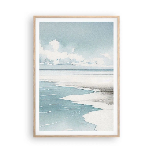 Poster in light oak frame - Gentle Tide - 70x100 cm