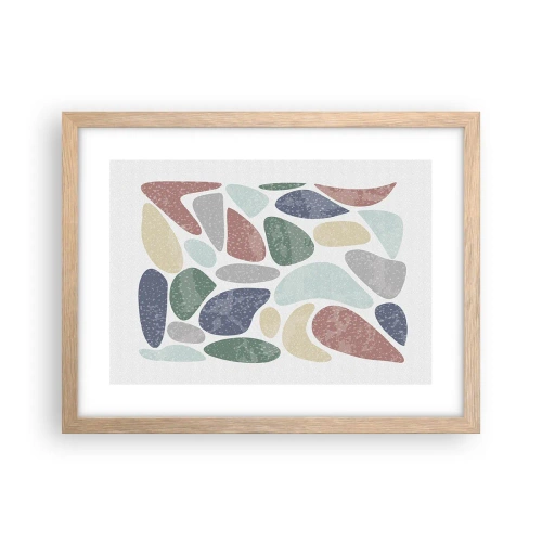 Poster in light oak frame - Mosaic of Powdered Colours - 40x30 cm