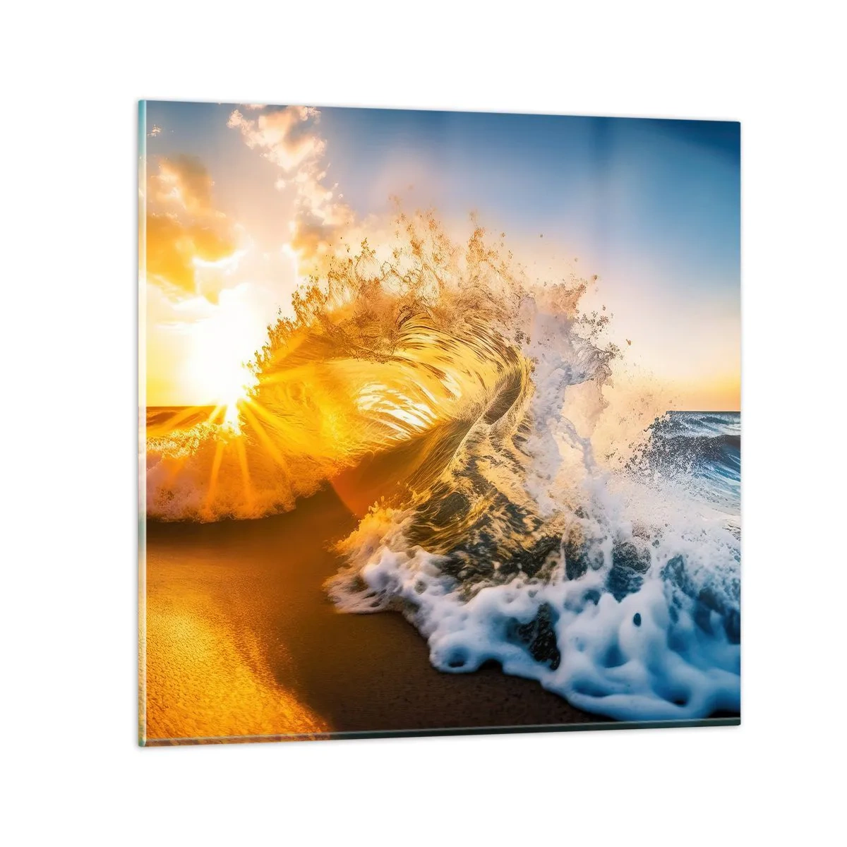 Glass picture - Playing with Sand - 30x30 cm