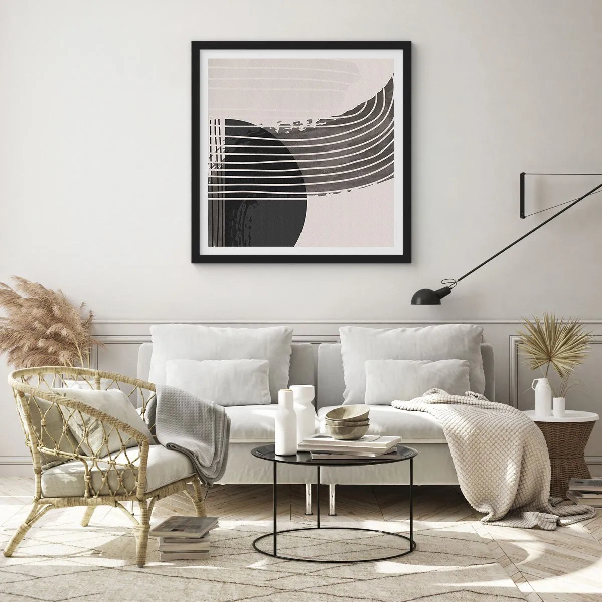 Poster in black frame - There and Back - 40x40 cm