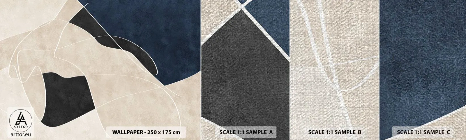 Photo Wallpaper Sample Premium Canvas - Abstract Composition - Contrast of Colours - Modern, Abstraction, Piece - 100x30 cm