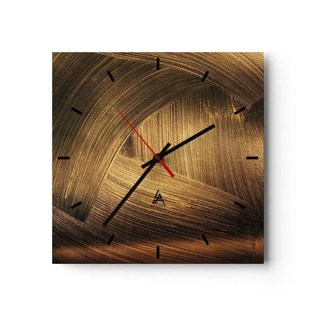 Wall clock - Clock on glass - In a Golden Labirynth - 30x30 cm