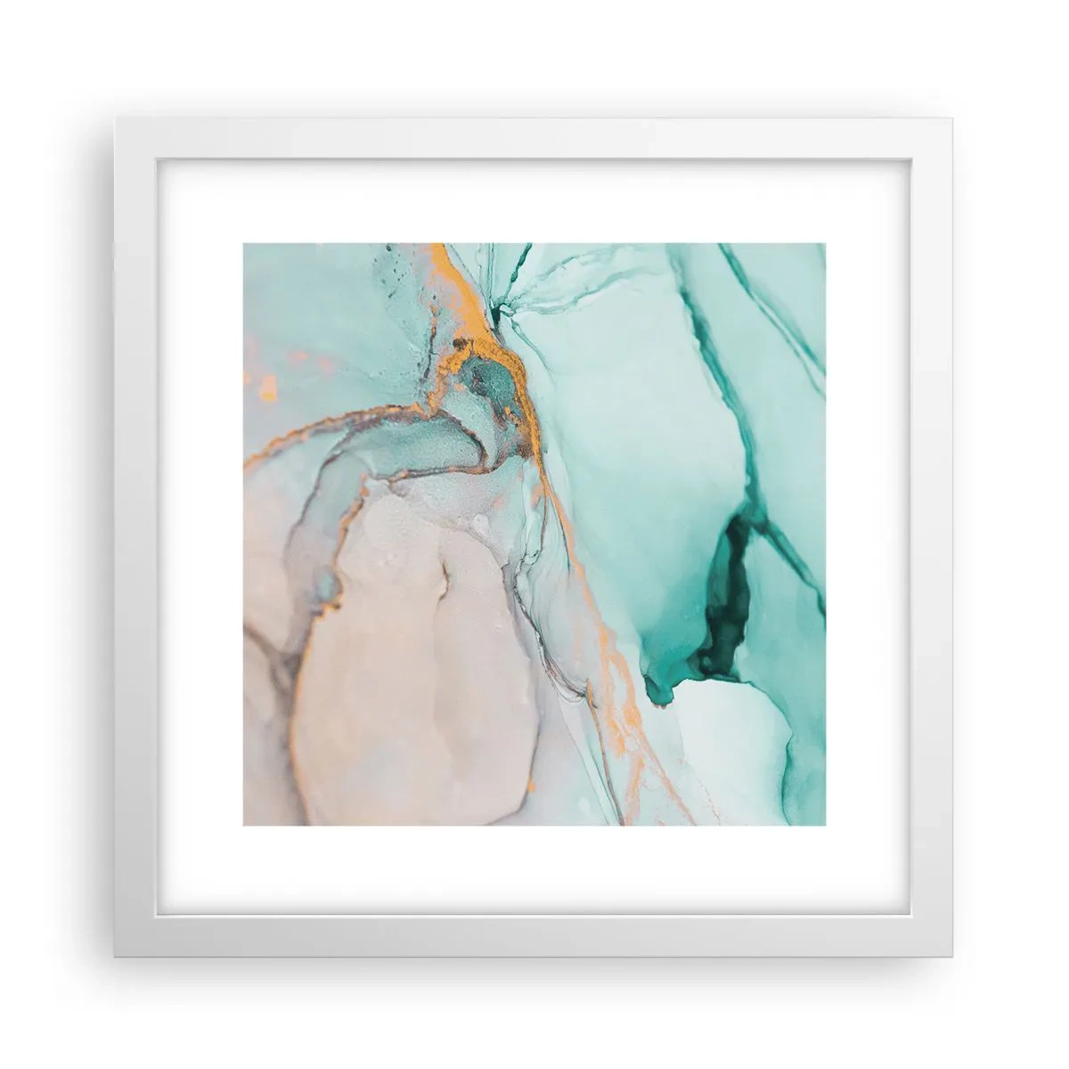 Poster in white frmae - Dance of Shapes and Colours - 30x30 cm