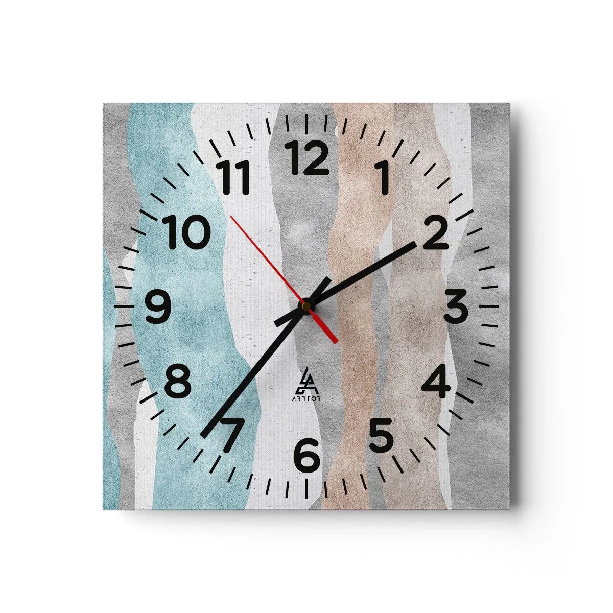 Wall clock - Clock on glass - Study of Continuity - 40x40 cm