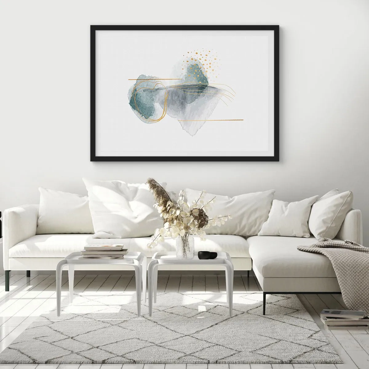 Poster in black frame - On the Relationships of Grey and Gold - 40x30 cm