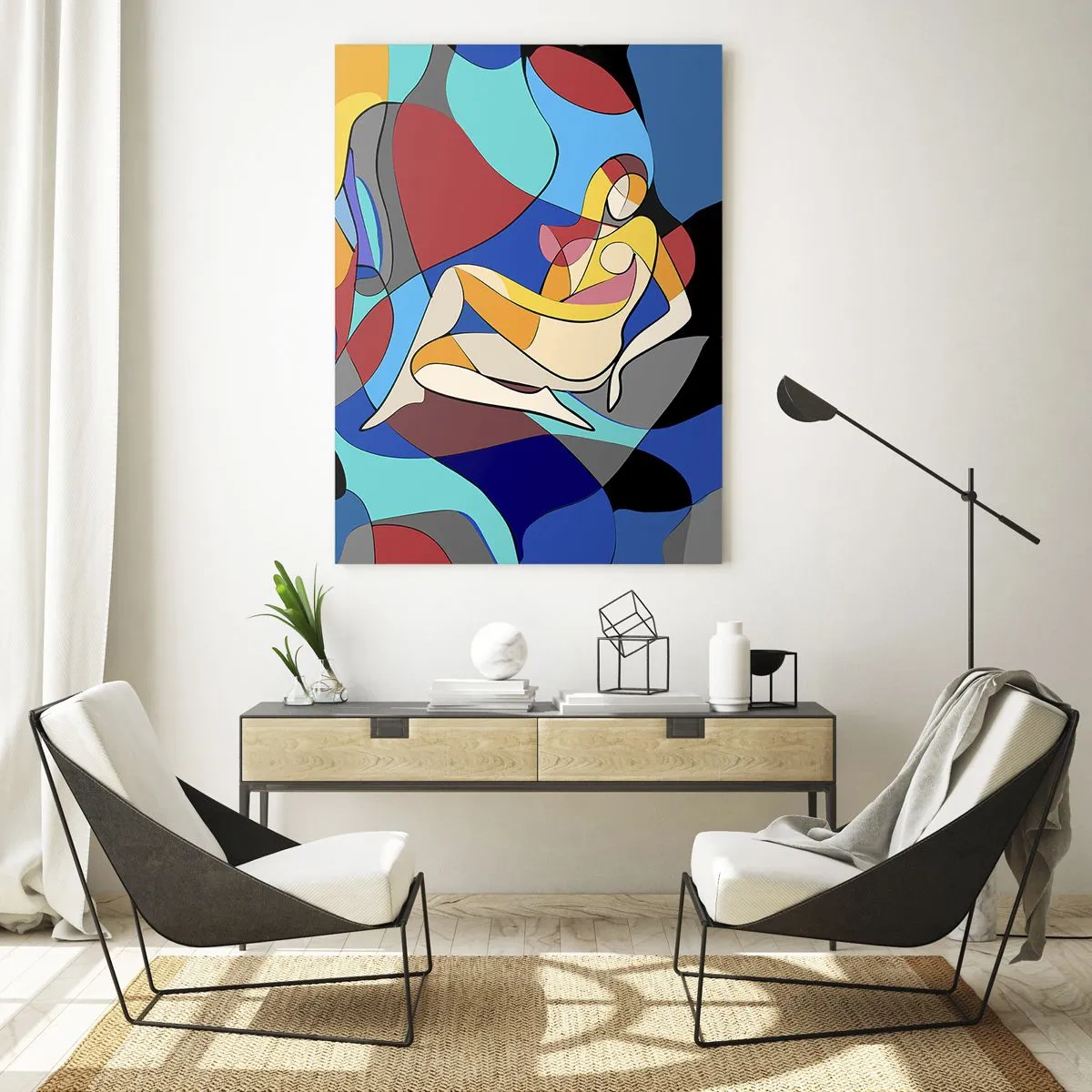 Glass picture - Cubist Nude - 70x100 cm