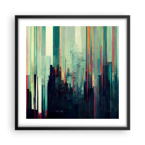 Poster in black frame - Futuristic City - 50x50 cm