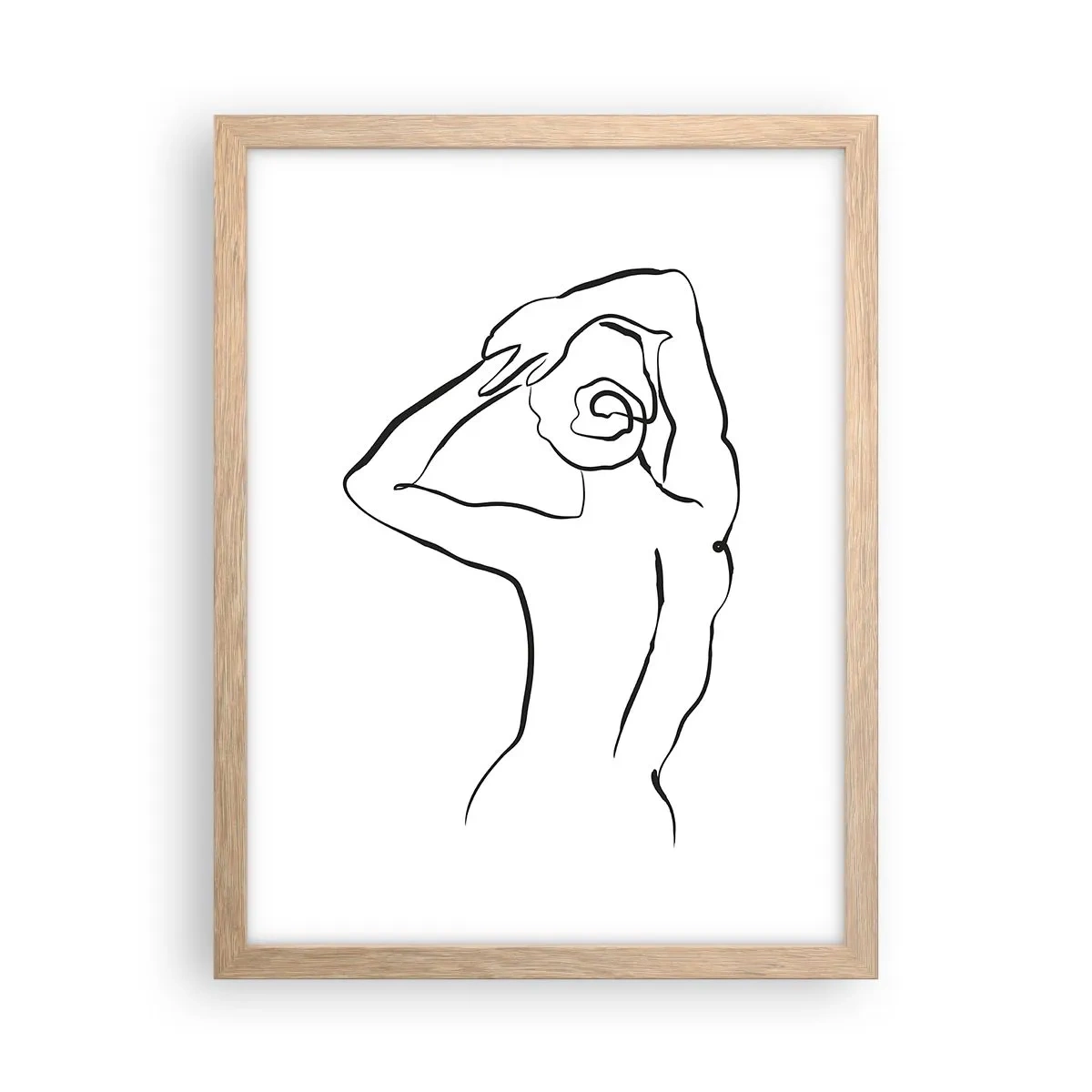 Poster in light oak frame - Nude in the Morning - 30x40 cm