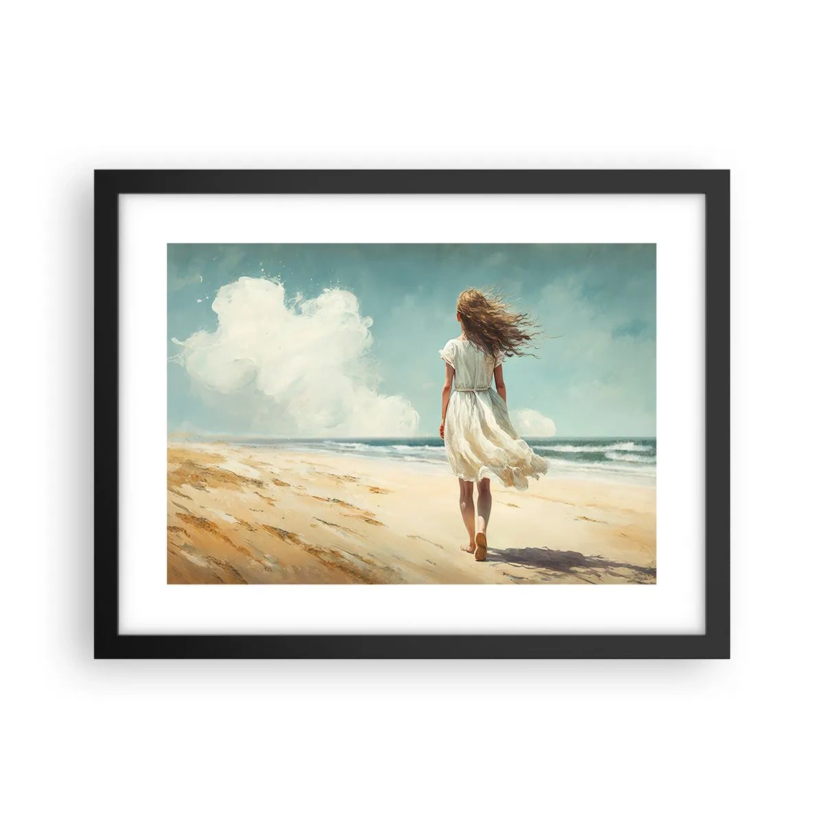 Poster in black frame - Meeting the Sun aand the Wind - 40x30 cm