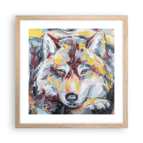 Poster in light oak frame - Wolf Eyes - 40x40 cm