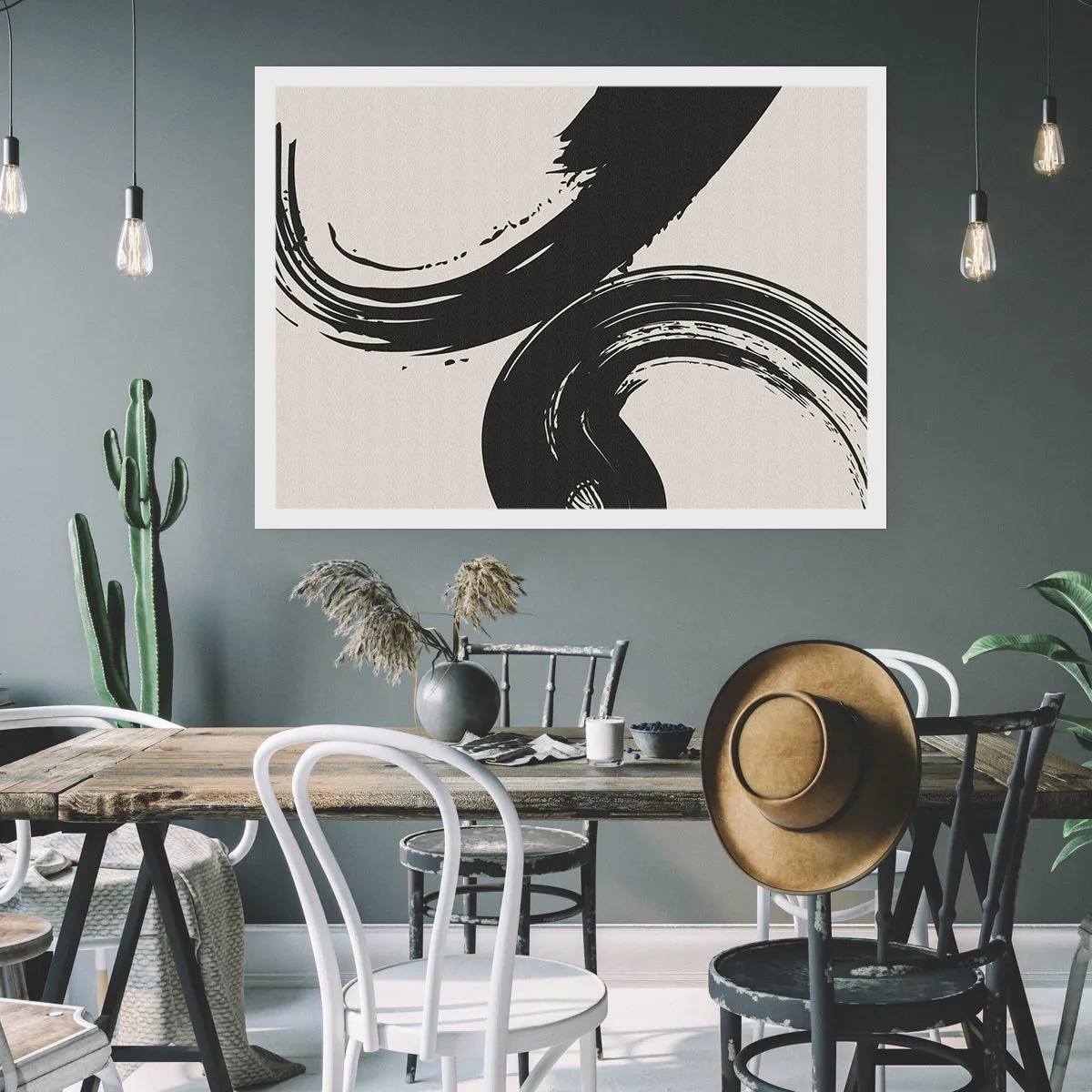 Poster - With Big Circural Strokes - 91x61 cm