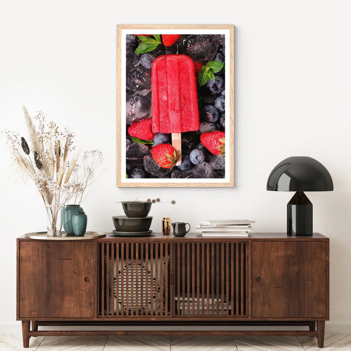 Poster in light oak frame - Flavour of Hot Summer - 40x50 cm