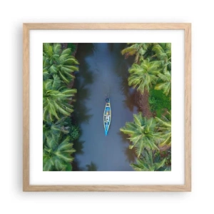 Poster in light oak frame - On Tropical Trail - 40x40 cm