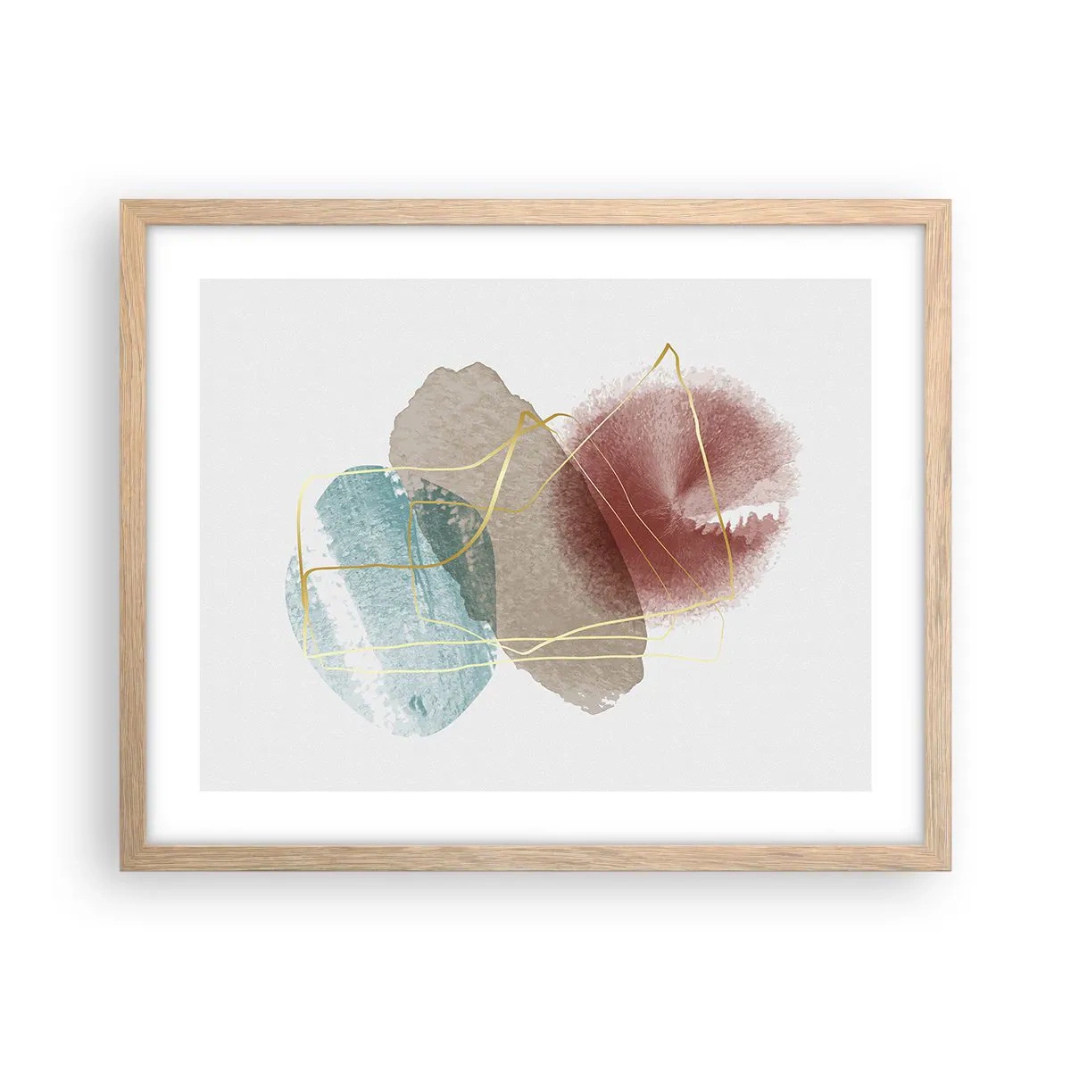 Poster in light oak frame - Beads of Space - 50x40 cm
