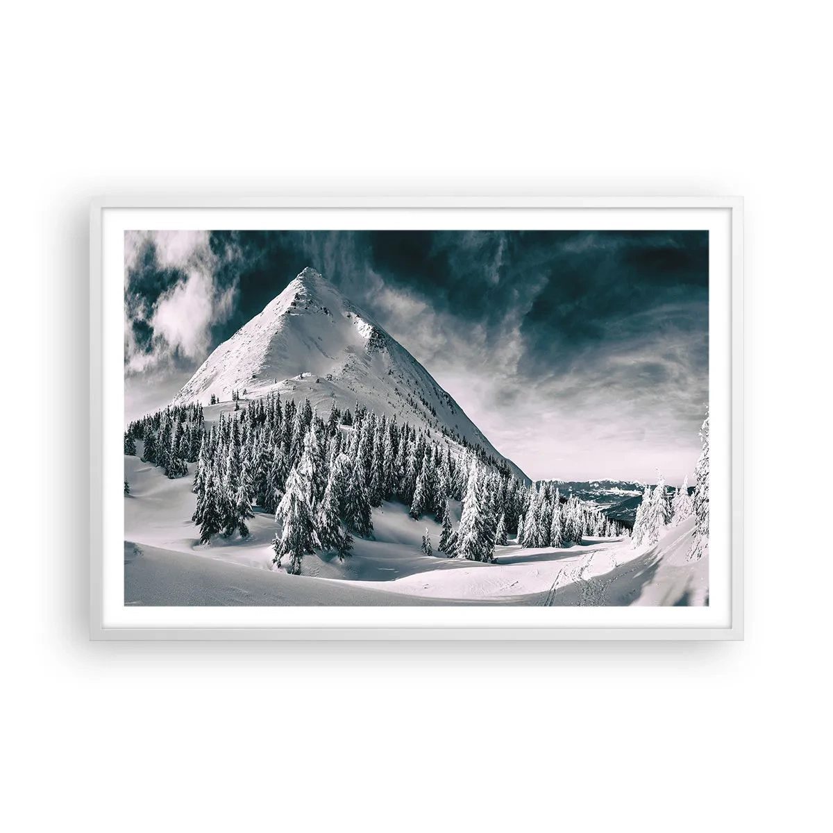 Poster in white frmae - Land of Snow and Ice - 91x61 cm