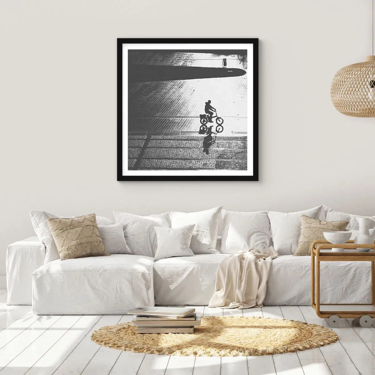 Poster in black frame - Straight ahead, through the City - 60x60 cm