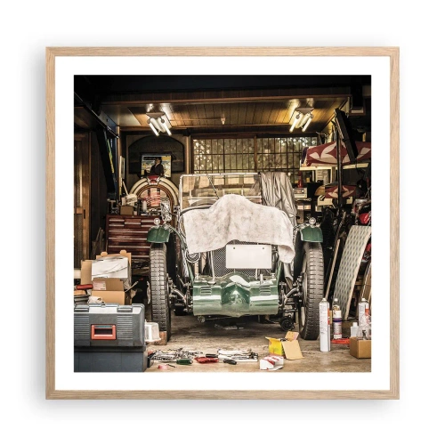 Poster in light oak frame - Back to the Past - 60x60 cm