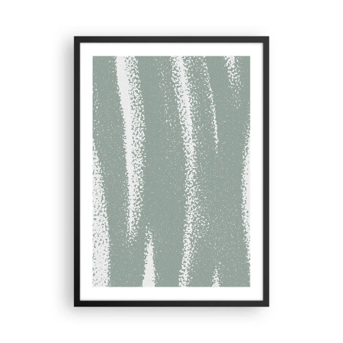 Poster in black frame - A minimalist composition in shades of green and white - 50x70cm - Abstrcat in Winter Climate - Modern wall decoration for the living room and bedroom ARTTOR