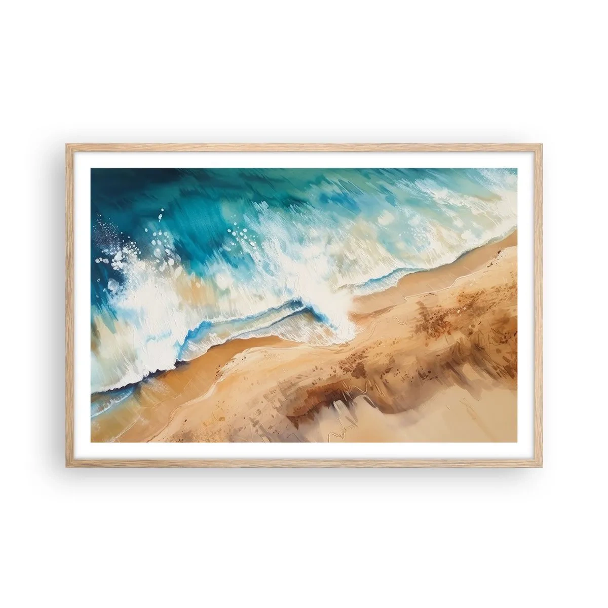 Poster in light oak frame - Returning Wave - 91x61 cm