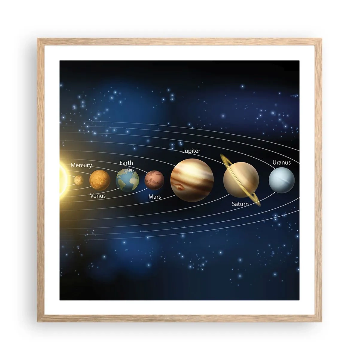 Poster in light oak frame - One in Ten - 60x60 cm