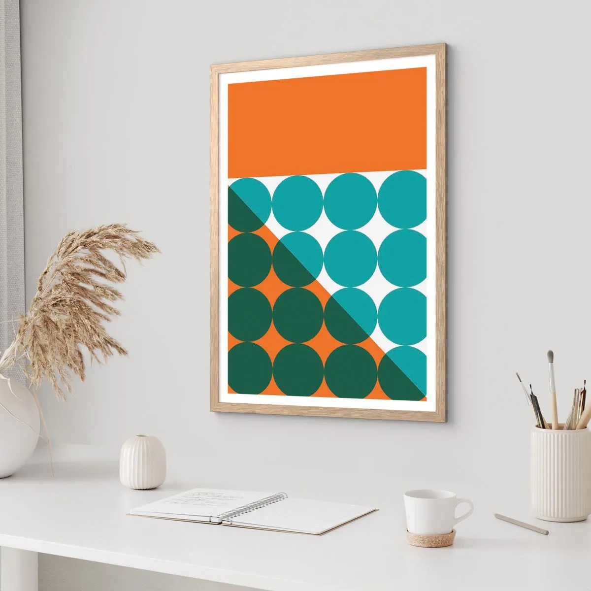 Poster in light oak frame - Upwards and Diagonally - 70x100 cm
