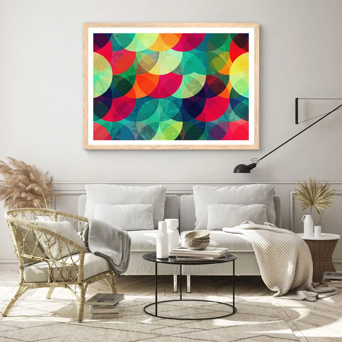 Poster in light oak frame - Into the Rainbow - 100x70 cm