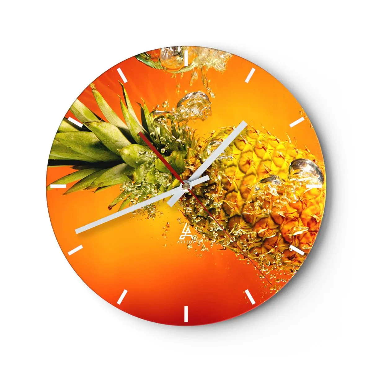 Wall clock - Clock on glass - Tropical Juicy Freshness - 40x40 cm