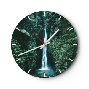 Wall clock - Clock on glass - Tropical Spring - 40x40 cm