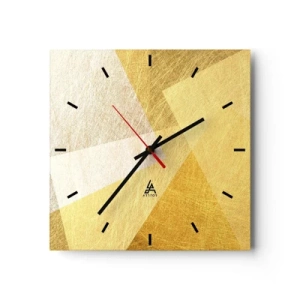 Wall clock - Clock on glass - Weather of Geometry - 40x40 cm
