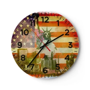 Wall clock - Clock on glass - Viva America! - 30x30 cm