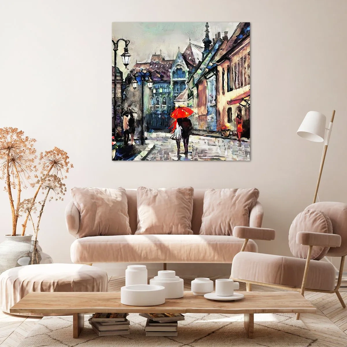Canvas picture - Rain for Two - 30x30 cm