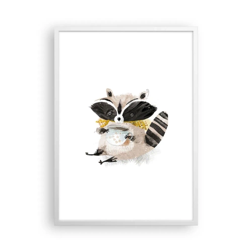 Poster in white frmae - My Friend Raccoon - 50x70 cm