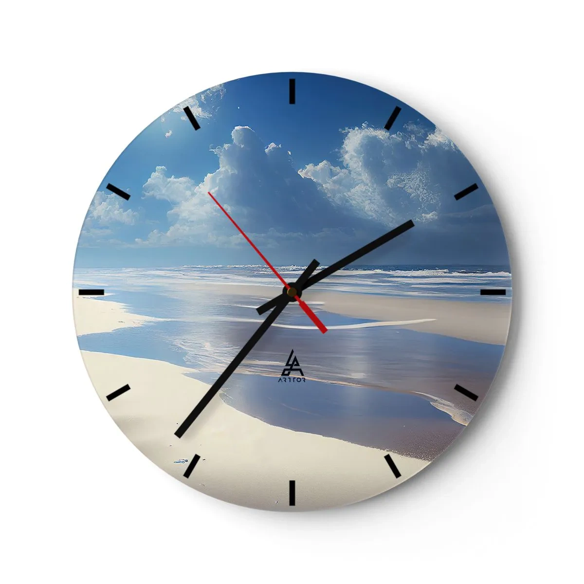 Wall clock - Clock on glass - Paradise Holiday - 40x40 cm