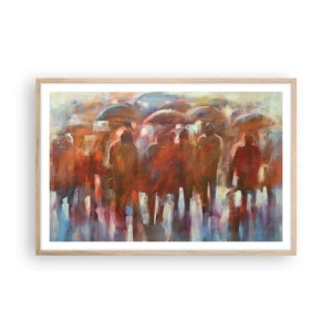 Poster in light oak frame - Equal in Rain and Fog - 91x61 cm
